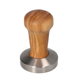 EDO LINEAYOUNG OLIVE WOOD HANDLE FLAT STAINLESS STEEL BASE Ø 58mm